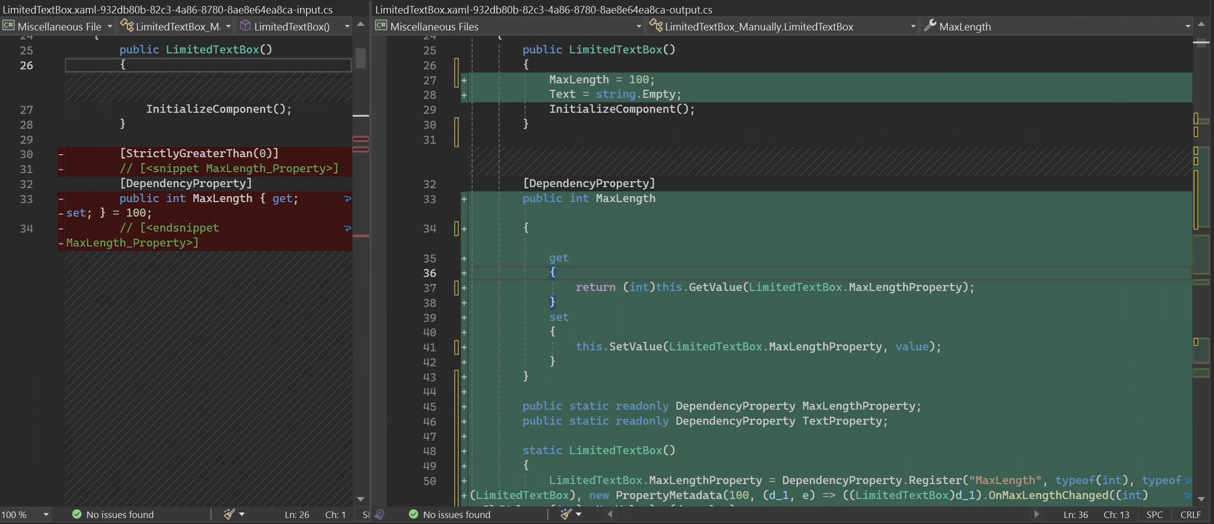 Metalama Diff tool